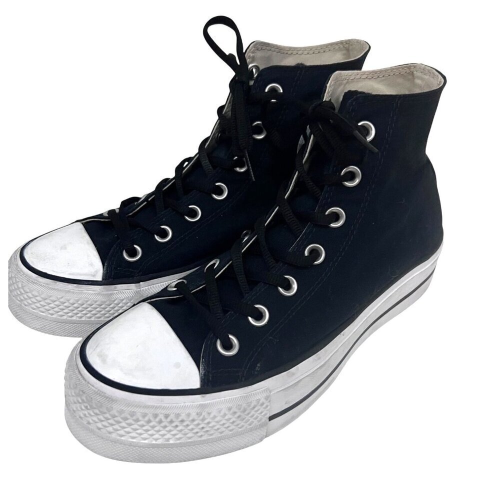 Converse Chuck Taylor All Star Womens Platform Black White Canvas Sneakers Shoes